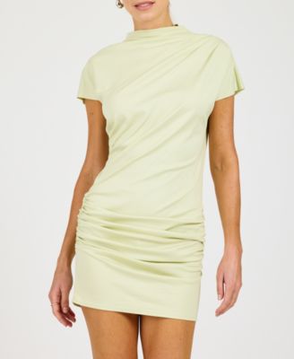 Women's Mock Neck Draped Mini Dress