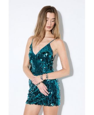 Women's Dense Teardrop Sequin Mini Dress