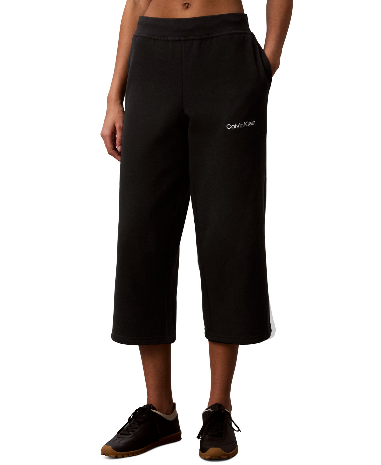 Women's Cropped Wide-Leg Sweatpants