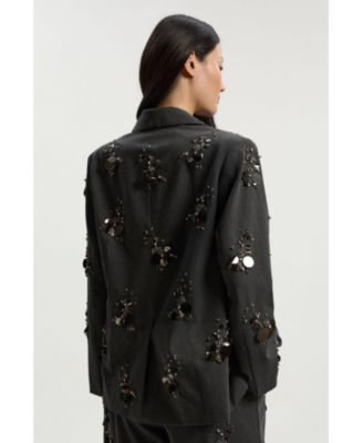 Women's Embellished Single-Breasted Blazer