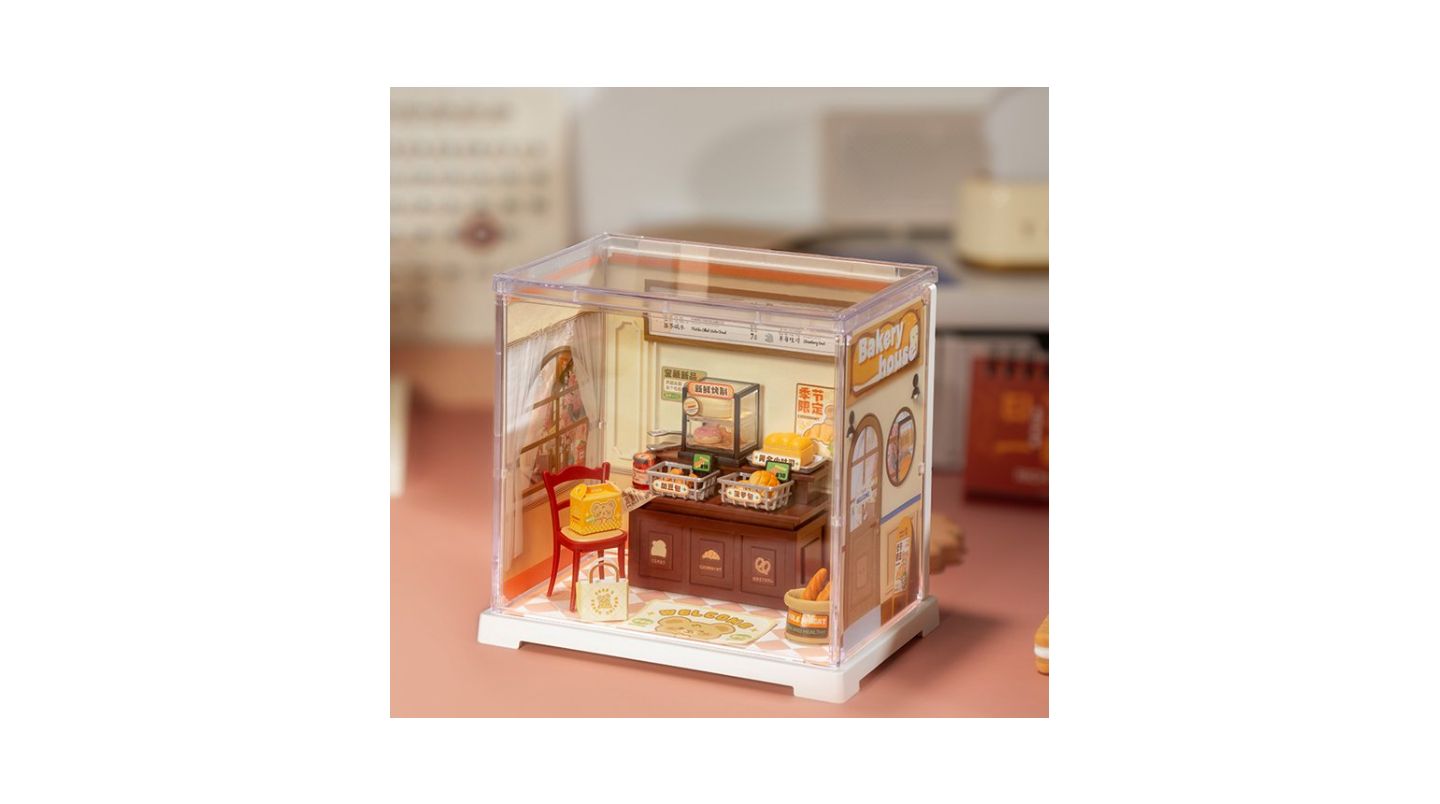 Детские конструкторы Robotime Super Creator Mini Butter Bakery House, DIY Plastic Miniature Kits Retail Store Series, Mini Model House Building Set for Teens DIY Crafts, цвет: Жёлтый — фото 3