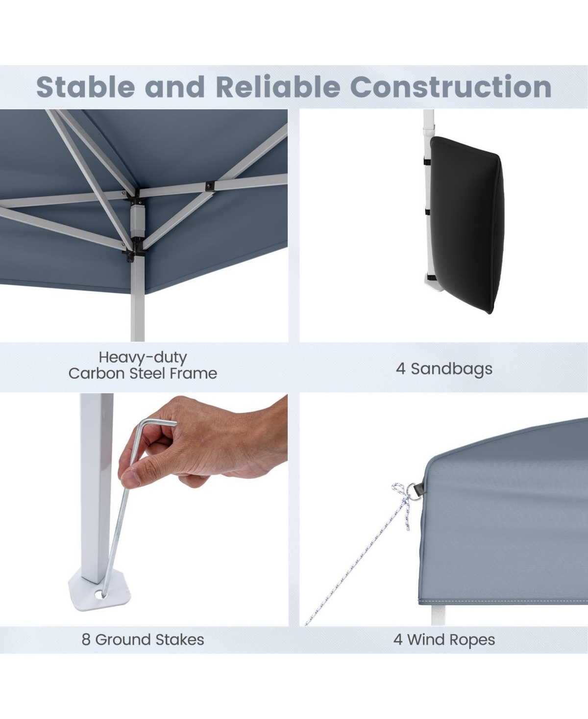 Mecale 10x10 ft Pop-Up Canopy Tent Outdoor Patio Shelter with 4 Sidewalls