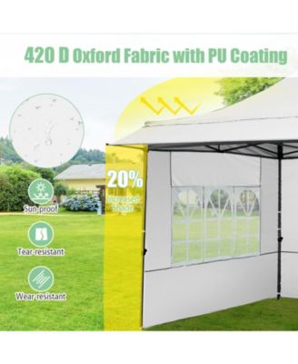 10x10 ft Pop-Up Canopy Tent with Awning and Sidewalls, Party or Picnic