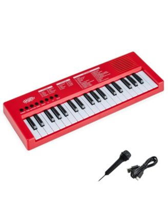 37-Key Kids Piano Keyboard with 8 Rhythms & Microphone