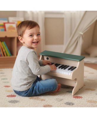 25-Key Kids Wooden Digital Piano Toy with Removable Music Stand, Fun Musical Learning for Kids