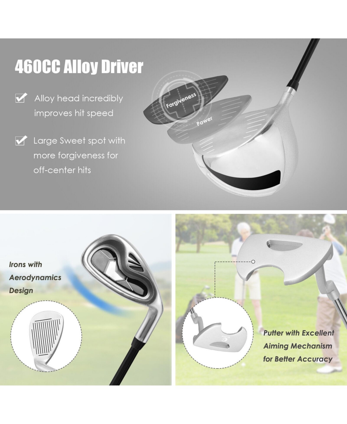 Mecale 10-Piece Ladies Complete Golf Club Set with Alloy Driver