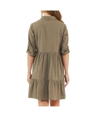 Maternity Ripe Adel Button Linen Dress