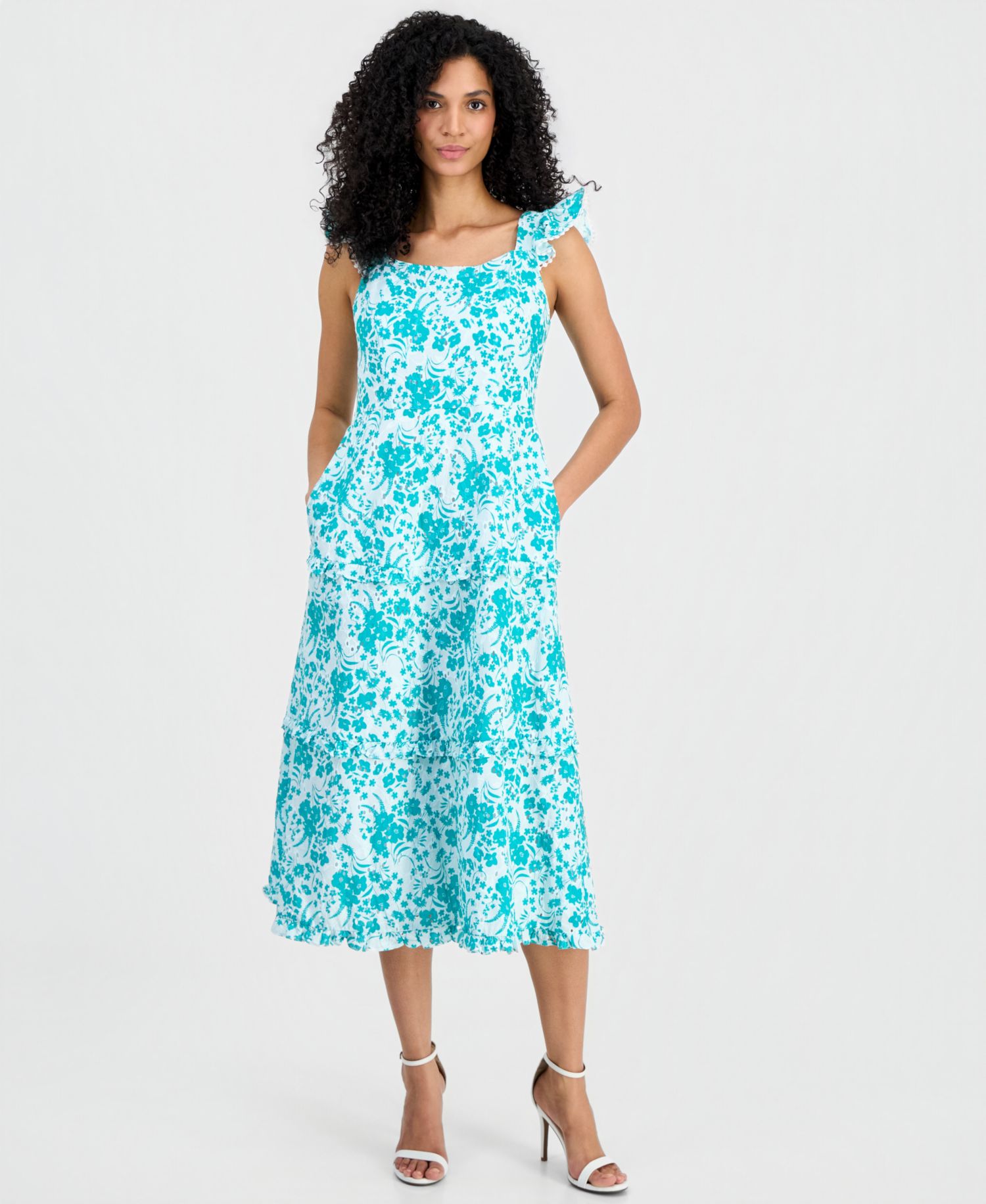 Women's Ruffled Tiered Midi Dress