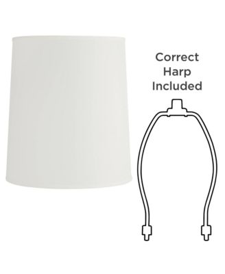 Extra Large Large Drum Lamp Shade Off-White Fabric 14" Top x 16" Bottom x 18" High Spider with Replacement Harp and Finial Fitting