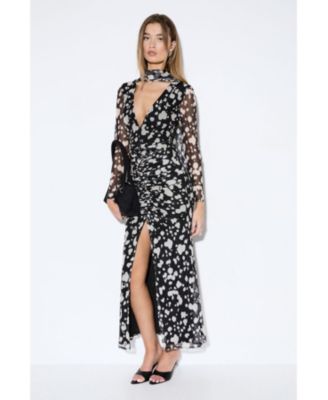 Women's Spot Print Mesh Scarf Dress