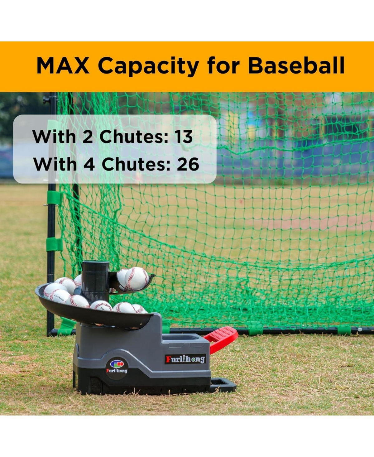 Furlihong Replacement Ball Tracks for Baseball and Softball Pitching Machine 1 Pair of Extendable Chutes for Increased Loading Capacity