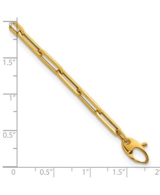 Solid 18k Gold Italian 7.5 Inch 4mm Paperclip Link Bracelet