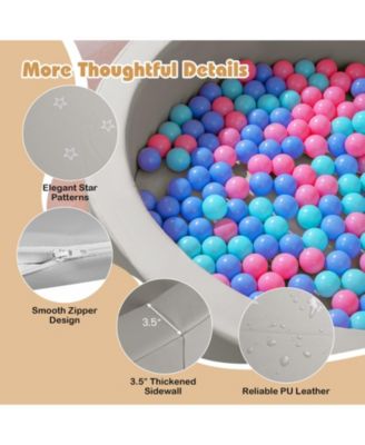 42.5-Inch Round Foam Ball Pit for Toddlers with Sponge Filling, Washable Cover