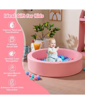 42.5-Inch Round Foam Ball Pit for Toddlers with Sponge Filling, Washable Cover