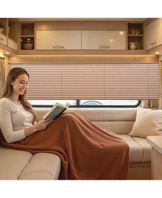 RV Pleated Shades, Polyester Fabric Window Blinds for Camper, Motorhome, Privacy