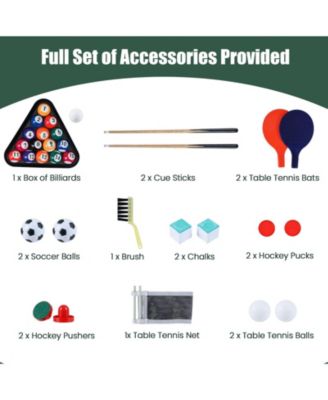 4-in-1 Combo Game Table Set with Billiards