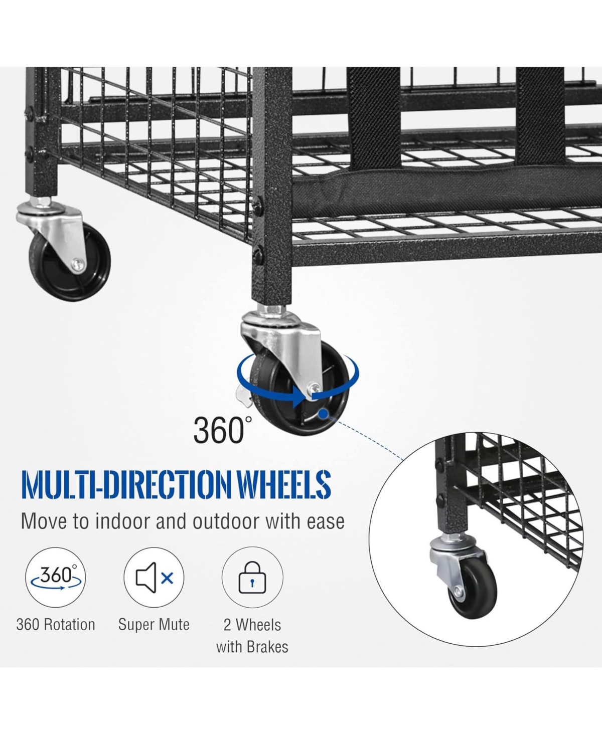 Mythinglogic 4-Tier Sports Equipment Storage Organizer, Black, Plastic, Wheeled