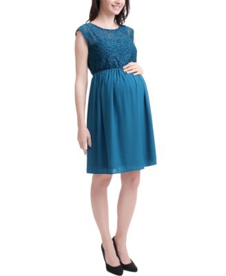 Maternity kimi + kai Adell Lace Trim Skater Dress