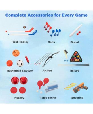 10-in-1 Multi-Game Table Set with Table Tennis, Basketball & Soccer