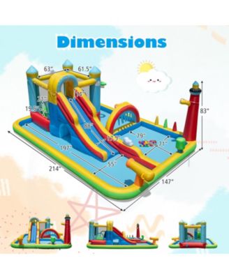 Giant Inflatable Water Slide Park with Long Slide & Jumping Area