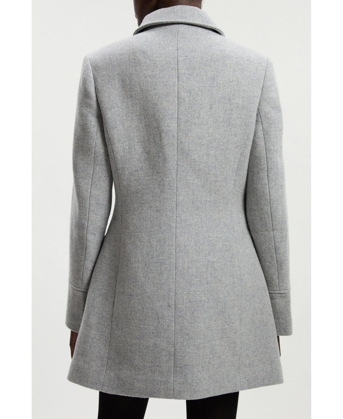 Женское пальто Karen Millen Sculpted Midi Knot-Front Occasion, цвет: Серый меланжевый — фото 8