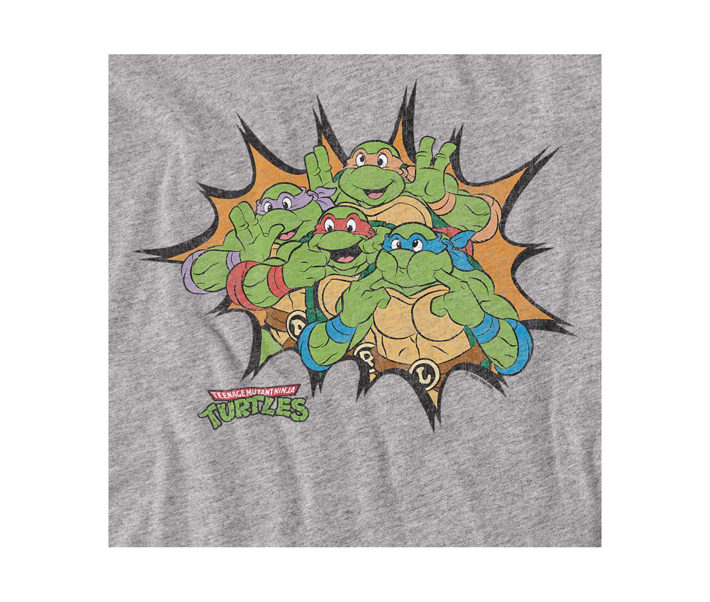 Мужская футболка Teenage Mutant Ninja Turtles Funny Face Turtles, цвет: Меланжевый — фото 2