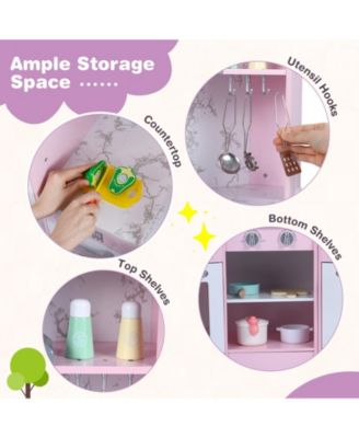 Kids Corner Pretend Kitchen Playset with Separate Washing Basin for Role-Playing Fun