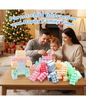 64-Piece Toddler Building Blocks Educational Toy Set