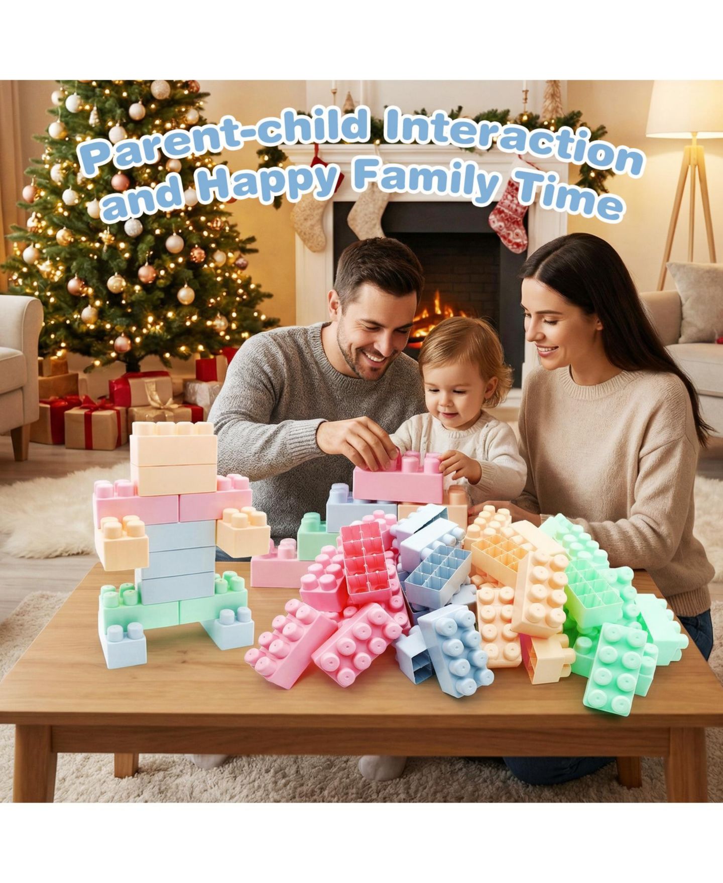 Детские конструкторы Mecale Educational Building Blocks 64-Piece Set, Ages 18 Months+, цвет: Белый — фото 9