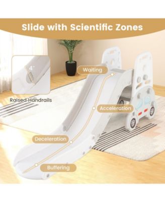 5-in-1 Toddler Slide Set with Art Easel, Stool and Book Rack