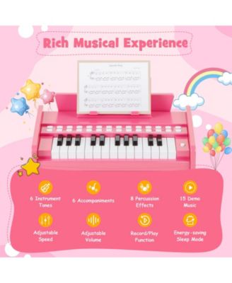 25-Key Children's Piano Keyboard, Adjustable Speed & Volume for Early Music Education and Fun