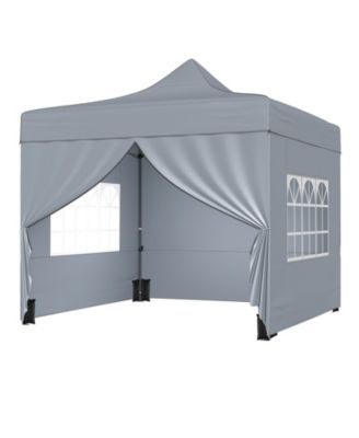 10x10 ft Pop-Up Canopy Tent with 4 Removable Sidewalls & Wheeled Bag