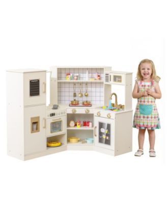 Corner Kids Play Kitchen with Stove, Lights & Sounds for Fun Pretend Play