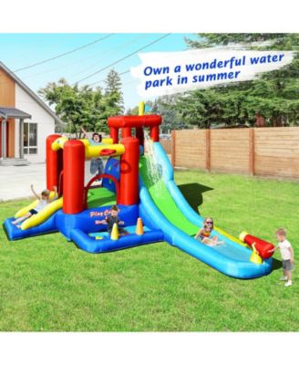9-in-1 Inflatable Kids Water Slide Bounce House, No Blower Included