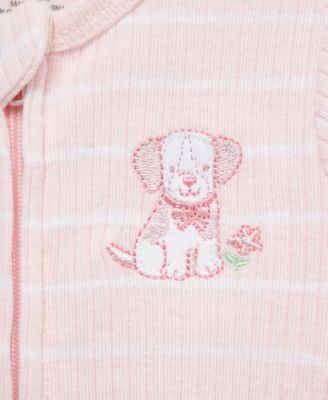 Baby Girls' Puppies Print Coveralls, 2-Pack