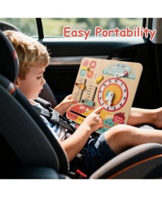 Montessori Wooden Learning Clock Toy for Toddlers, Seasons Theme