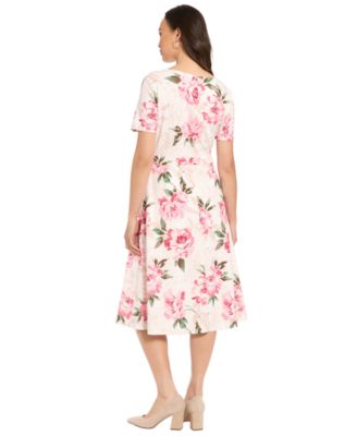 Women's Printed Boat Neck Dress