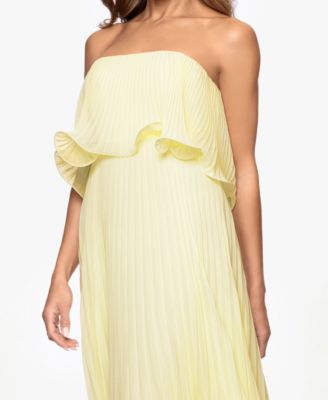 Women's Pleated Strapless Gown