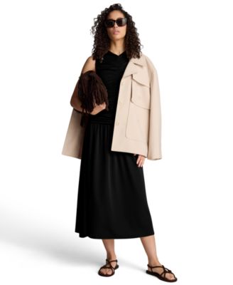 Women's Ruched A-Line Midi Dress