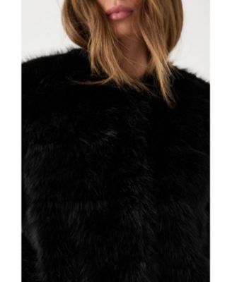 Women's Panelled Faux Fur Coat