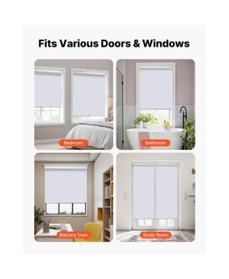 Cordless Blackout Roller Shades, 34 x 72 in, Thermal Insulated Pull-Down Window Blinds