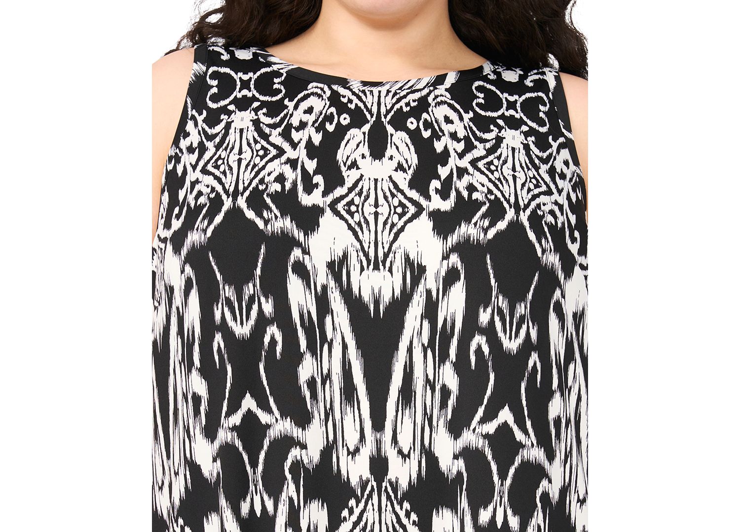 Plus Size Printed Round Neck Sleeveless Maxi Dress
