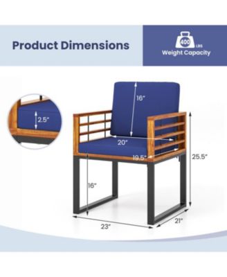 Outdoor Acacia Wood Dining Chair Set with Comfortable Cushions