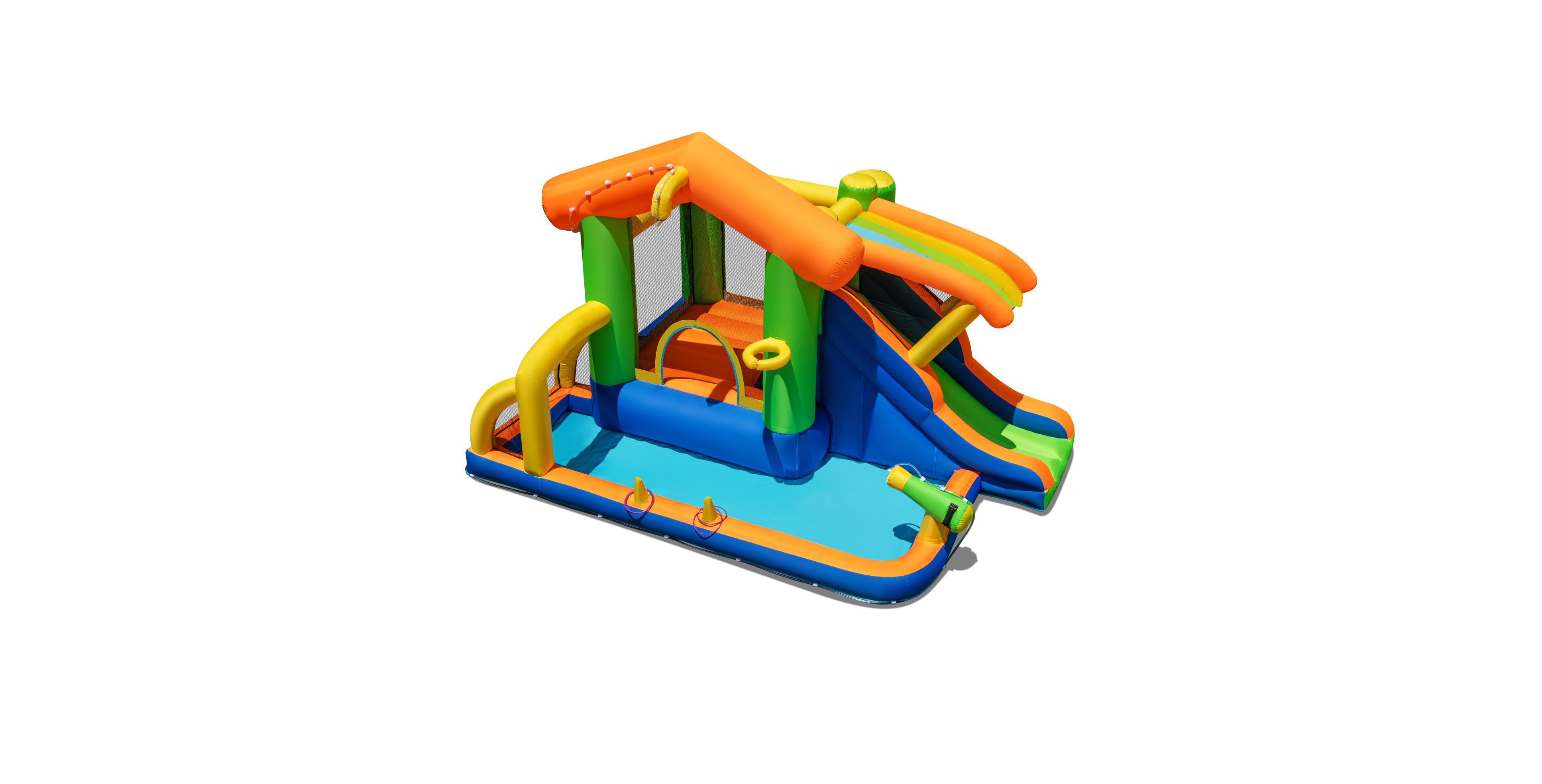 Mecale Inflatable Bounce House Water Park with Slide, 200 lbs. Capacity, Ages 3+