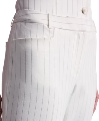 Petite Pinstripe Modern Fit Flared Pants