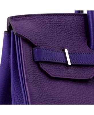 Birkin 35 Handbag Bicolor Clemence with Palladium Hardware