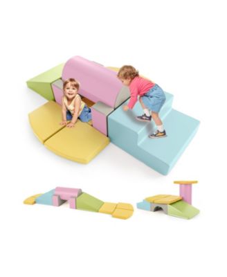 10-Piece Soft Foam Climbing Blocks for Toddlers, PU Leather Covers