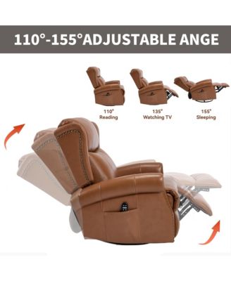 Manual Recliner Chair Heat Massage with Rocker and Swivel