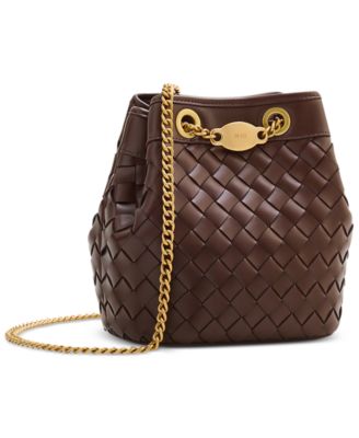 Yara Hand-Woven Small Bucket Handbag