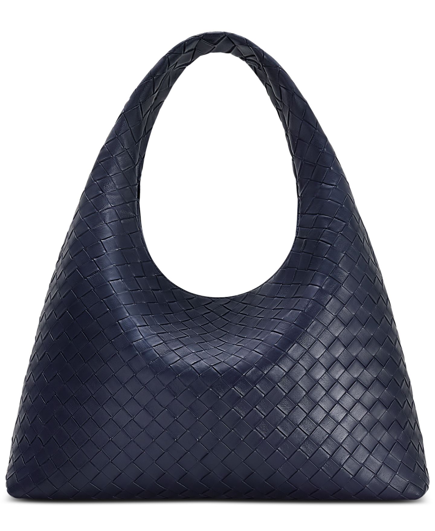 Женская сумка JW PEI Laura Woven Large Shoulder Hobo, цвет: Тёмно-синий — фото 2